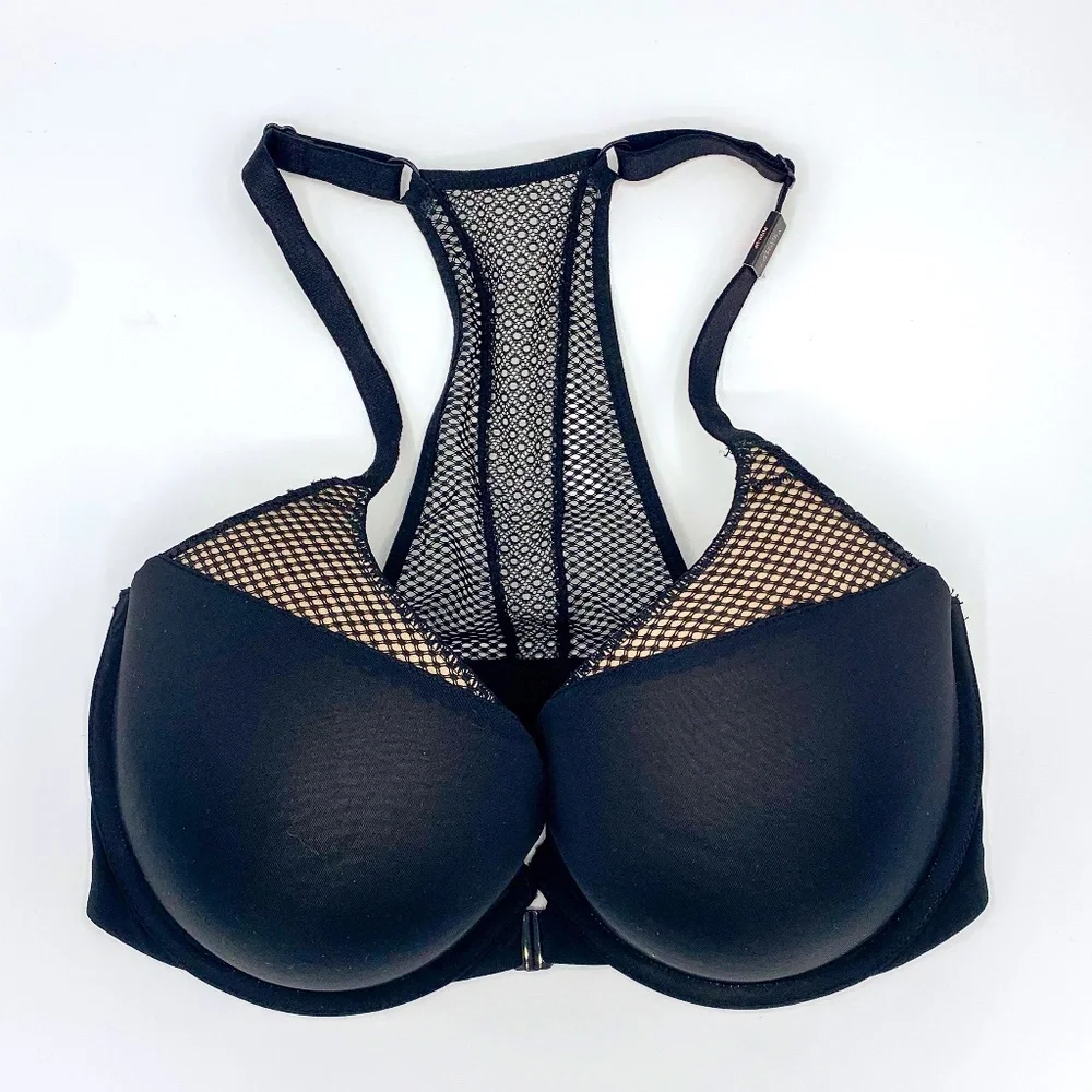 Victoria's Secret Black Mesh Front Close Bra